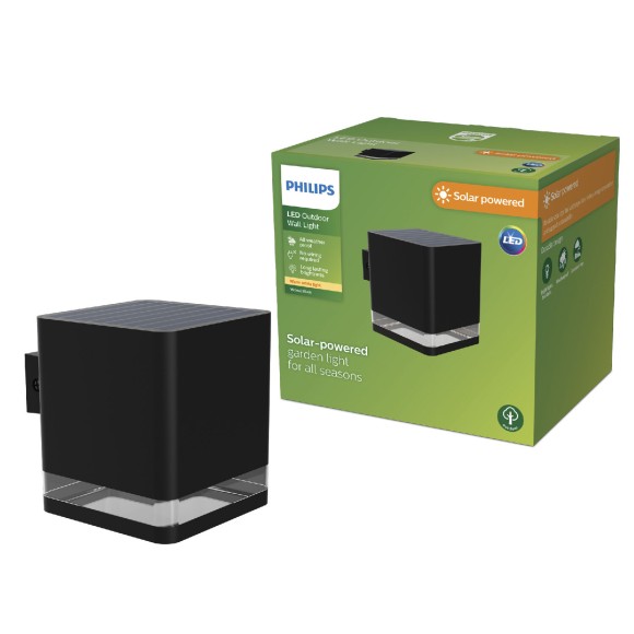 Philips 8720169386815 LED solar Außenwandleuchte Virona | 1,8W integrierte LED-Quelle | 200lm | 2700K