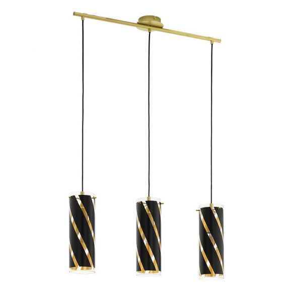 Eglo 97767 Hängeleuchte Pinto Nero 3x60W | E27 - schwarz, golden