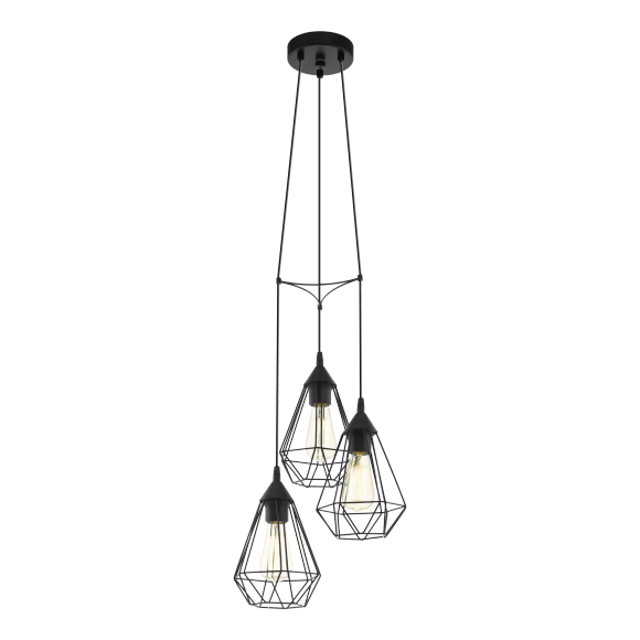 Eglo VINTAGE 94191 Pendelleuchte TARBES schwarz E27 3x60W