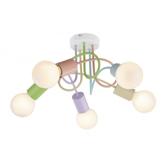 Rabalux 6340 Kinder Deckenleuchte Linett 5x40W | E27 | IP20 - mehrfarbig