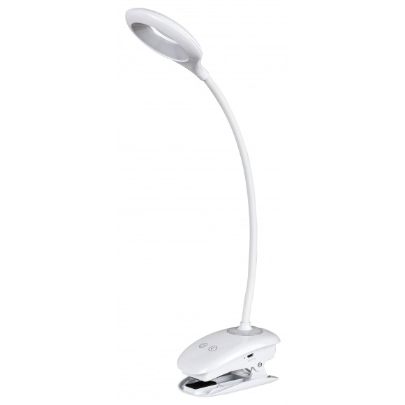 Rabalux 6448 dimmbare LED Tischleuchte mit Clip Harris 1x4W | 180L | 4000K | IP20 - weiß