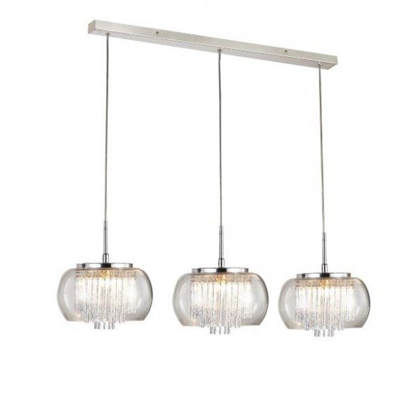 Azzardo AZ2453 Pendelleuchte Hängeleuchte Kronleuchter Quince 3 Line 3x40W | G9 | IP20 - transparentglas, chrom