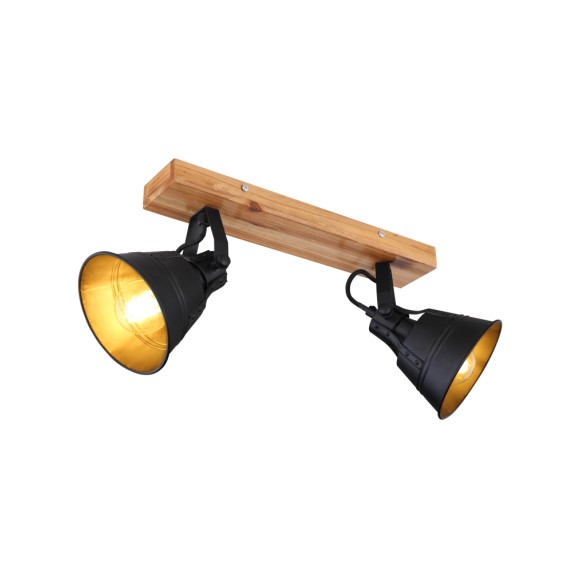 Globo 15466S-2 Deckeneinbaustrahler Günther 2x60W | E27 - schwarz. Holz