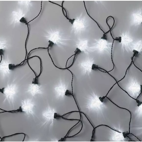 Emos D5ZC01 LED Weihnachtslichterkette - Tannenzapfen Retro 9,8m 3,6W | 50 LEDs | IP44 - 8 Modi, kaltweiß, grün
