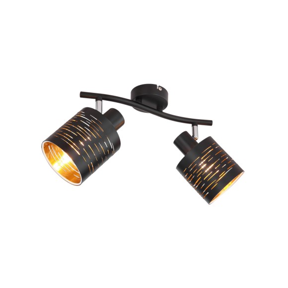 Globo 15342-2 Deckenleuchte Tunno 2x15W | E14 - schwarz, gold