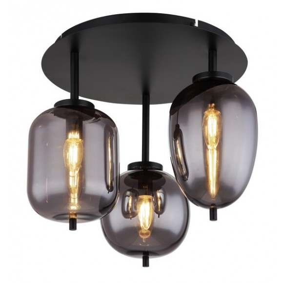 Globo 15345-3D Deckeneinbauleuchte Blacky I 3x40W | E14 - schwarz, rauchig