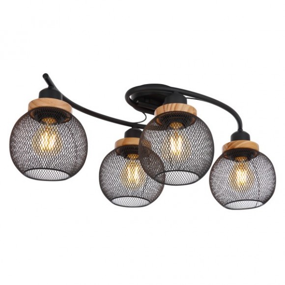 Globo 15663-4D Deckeneinbauleuchte Pablo 4x40W | E27 - schwarz, braun