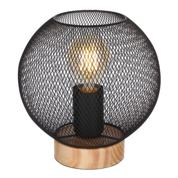 Globo 15663T Tischleuchte Pablo 1x40W | E27 - schwarz, braun