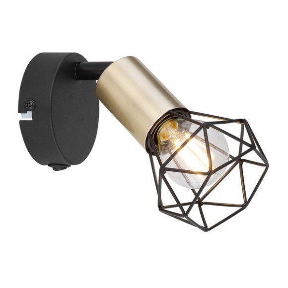 Globo 54802S-1AB Wandleuchte Xara I 1x40W | E14 - schwarz, Messing