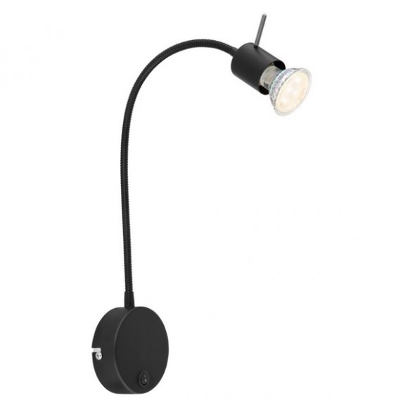 Globo 57310B Wandleuchte Milly 1x35W | GU10 - Schalter am Körper, flexibler Arm, schwarz