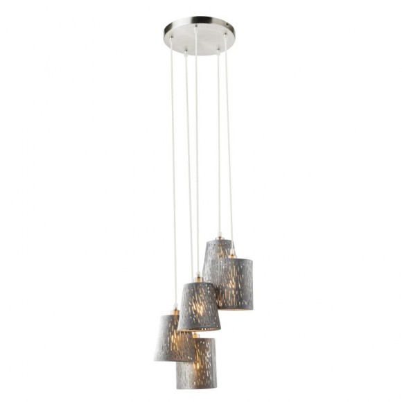 Globo 15265-5H1 Pendelleuchte Tarok 5x25W | E14 - silber