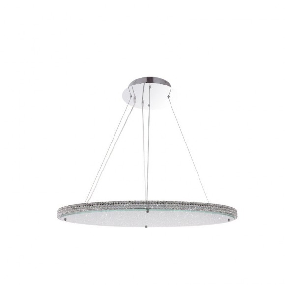 Globo 15683 LED Hängeleuchte Deckenleuchte Curado 1x68W | 4800lm | 6500K - chrom, Glas, dimmbar, Fernbedienung, 3-Phasen-dimmbar