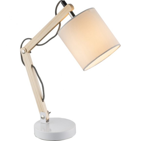 Globo 21510 Tischlampe Mattis 1x25W| E14 - schwenkbarer Arm, weiß