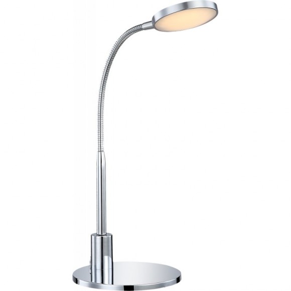 Globo 24103 LED Tischleuchte Pegasi 1x6W | 450L | 3000K - flexibler Arm, Schalter auf dem Körper, chrom