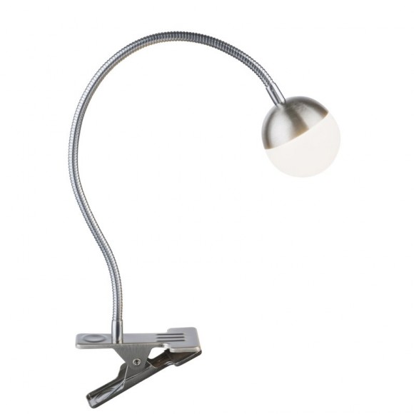 Globo 24134K LED Klemmleuchte Roslin 1x5W | 470lm | 3000K - flexibler Arm, Nickel, matt