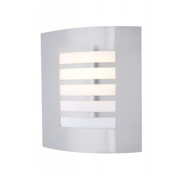Globo 3156-5 Wandleuchte Orlando 1x60W | E27 | IP44 - Edelstahl, opal