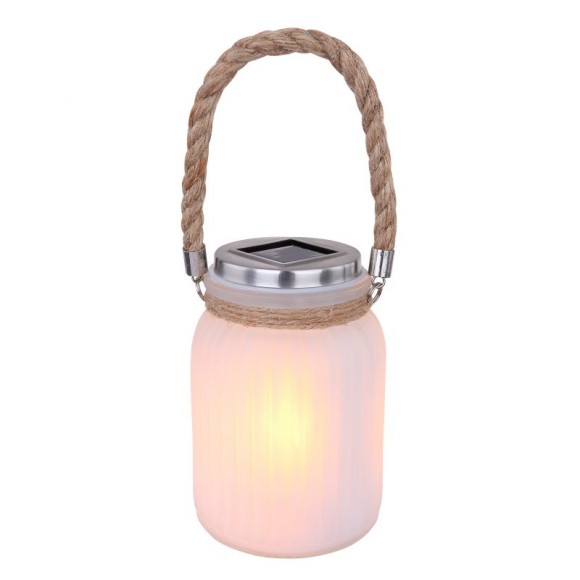 Globo 33109 LED Außen Solarleuchte Solar 30x0,15W | 2700K | IP44 - Nachahmung Flamme, Edelstahl