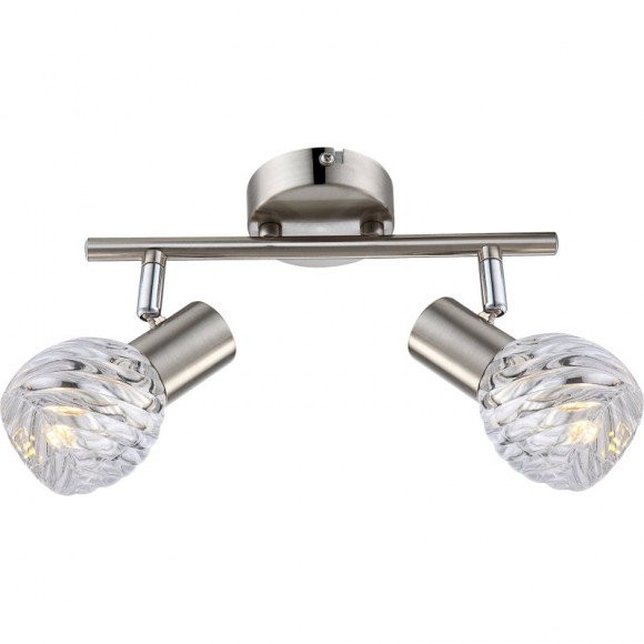 Globo 54344-2O Decken- oder Wand- und Spotleuchte Boronia 2x40W | E14 - Nickel matt
