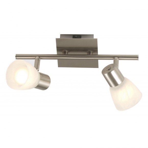 Globo 54530-2 Spotleuchte Deckenleuchte Parry 2x40W | E14 - Nickel matt Alabaster