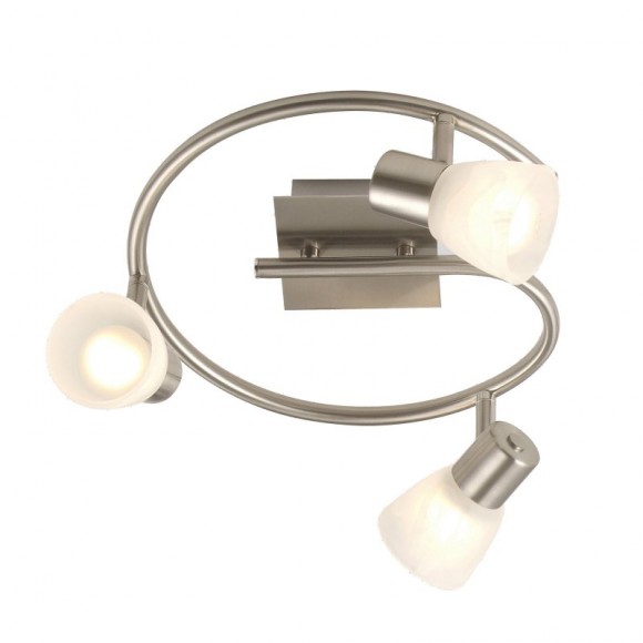 Globo 54530-3 Spotleuchte Deckenleuchte Parry 3x40W | E14 - Nickel matt Alabaster