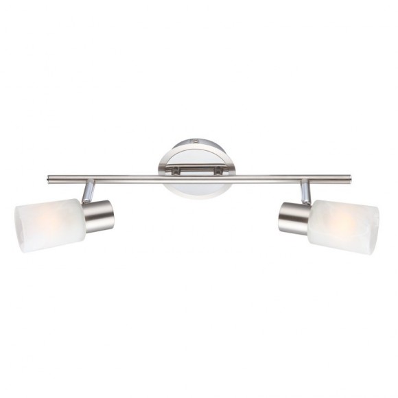 Globo 54913-2 Spotleuchte Deckenleuchte Kati 2x40W| E14 - Nickel matt, Alabaster, weiß