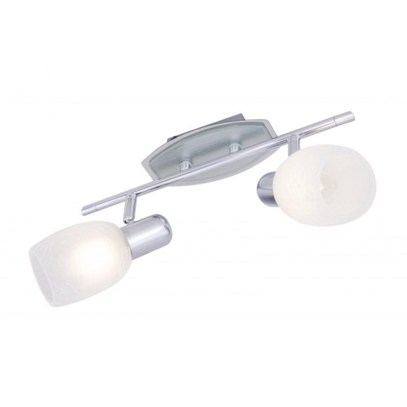 Globo 54917-2 Wand- oder Decken- und Spotleuchte Cyclone 2x40W | E14 - chrom, Imitation - zerbrochenes Glas, Schalter auf dem Körper
