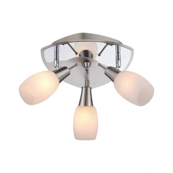 Globo 54983-3 Spotleuchte Deckenleuchte Cyclone 3x40W | E14 - Imitation - zerbrochenes Glas, chrom