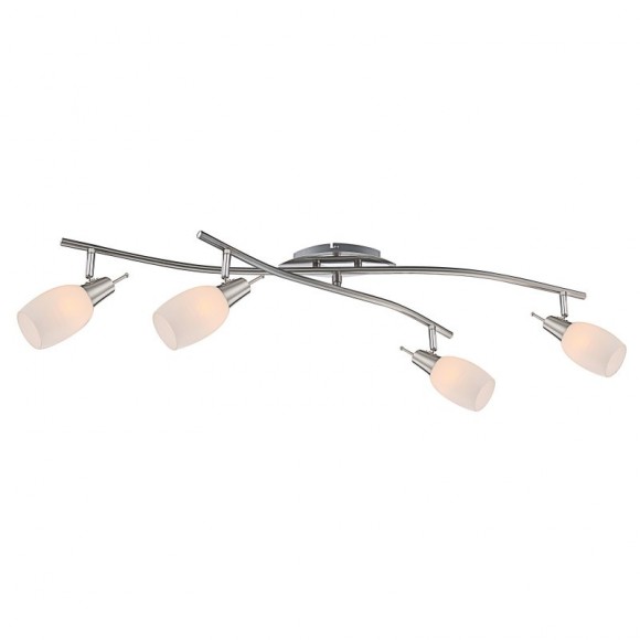 Globo 54983-4 Spotleuchte Deckenleuchte Cyclone 4x40W | E14 - - einstellbar, Imitation - zerbrochenes Glas, chrom