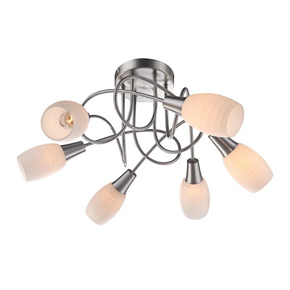 Globo 54983-6D Decken- und Spotleuchte Gillian 6x40W | E14 - chrom, weiß