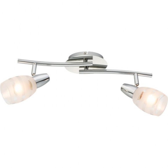 Globo 54985-2 Decken- oder Wand- und Spotleuchte 2x40W | E14 - satiniertes Glas, chrom