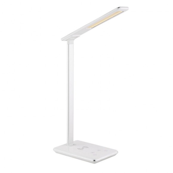 Globo 58297 LED Tischleuchte Hekla 1x5W| 160L | 3000-6000K - Wireless-Ladegerät, USB-Ladekabel, dimmbar, weiß