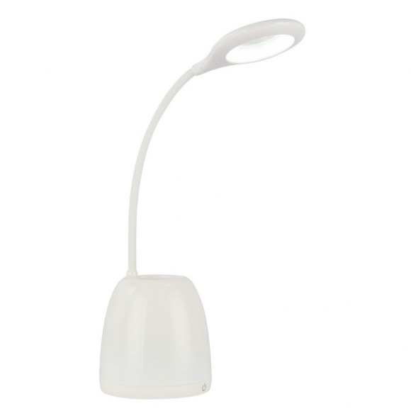 Globo 58324 LED Tischleuchte Margaery 1x3W | 155lm | 3000K-4000K-5700K | RGB - Stifthalter, Farbwechsler, USB, weiß
