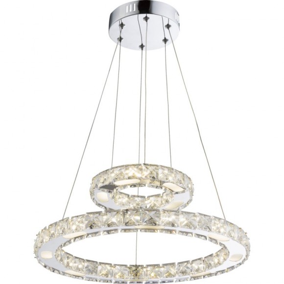 Globo 67037-24AA LED Hängeleuchte Deckenleuchte Marilyn I 1x24W | 1570lm | 4000K - chrom, Kristall