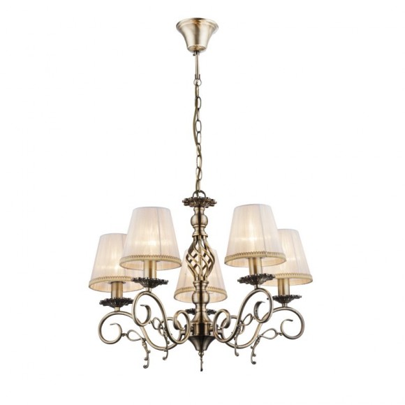 Globo 69011-5H Pendelleuchte Genoveva III 5x60W | E14 - bronze, weiß