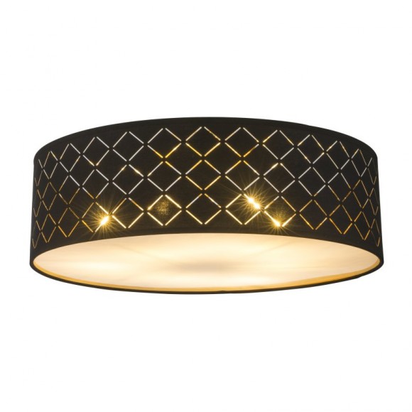 Globo 15229D6 Deckenleuchte Clarke 1x60W | E27 - schwarz, matt Nickel, gold