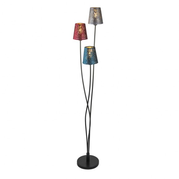 Globo 15266-3S Stehleuchte Ticon 3x25W | E14 - schwarz, mehrfarbig