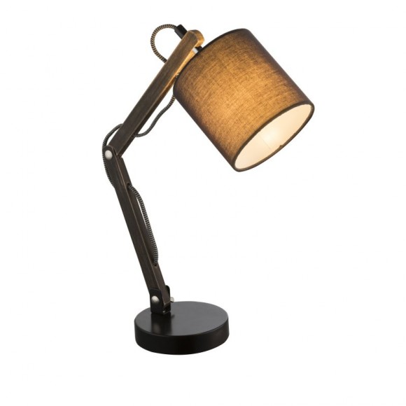 Globo 21512 Tischlampe Mattis 1x25W | E14 - schwenkbarer Arm, schwarz, braun, grau