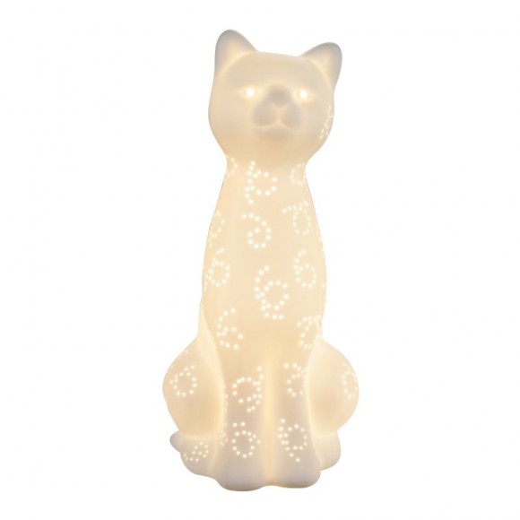 Globo 22805 Tischlampe Chaita 1x25W | E14 - Katze, weiß