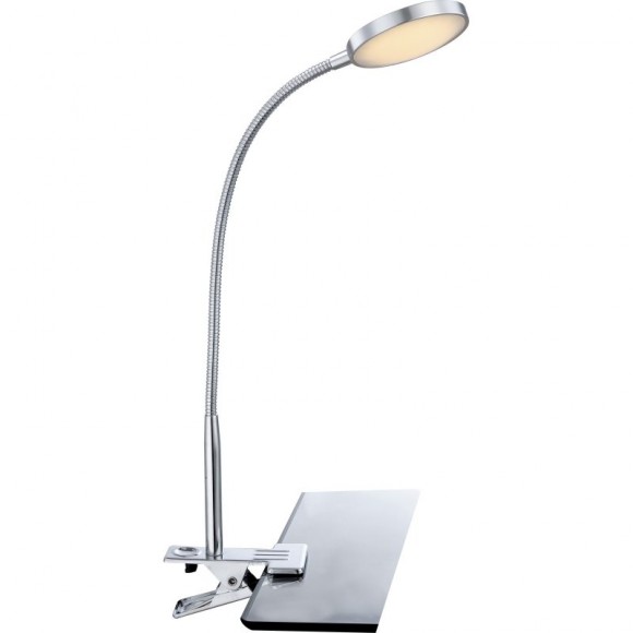 Globo 24103K LED Klemmleuchte Pegasi 1x6W | 450L | 3000K - flexibler Arm, Schalter auf dem Körper, chrom