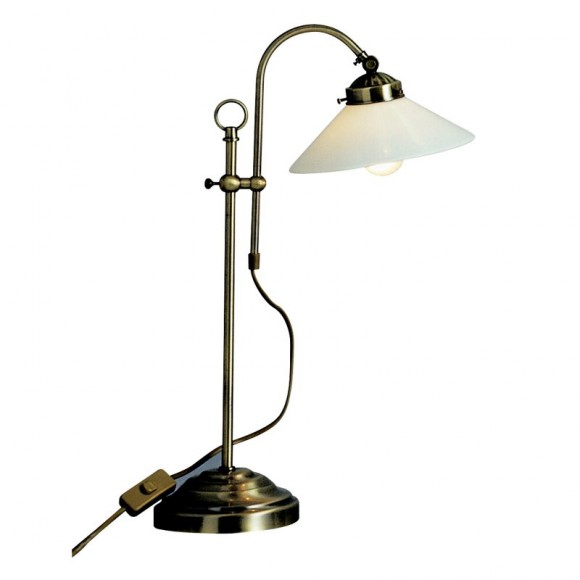 Globo 6871 Tischleuchte Landlife 1x40W | E14 - Messing, opal