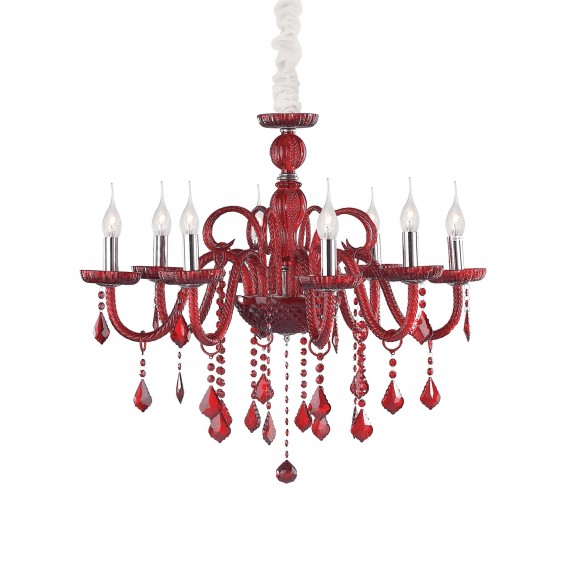 Ideal Lux 027425 Pendelleuchte 8x40W Guidecca | E14 - rot