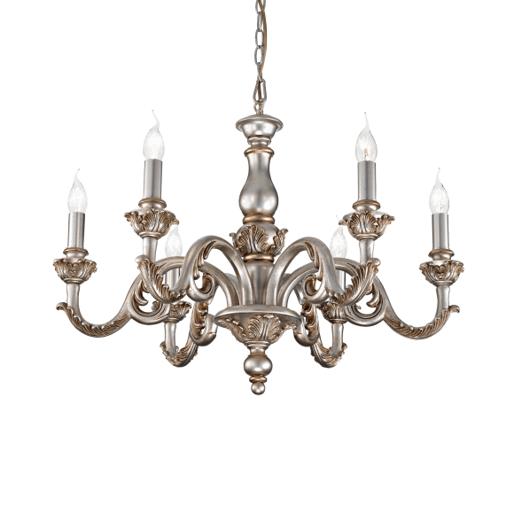 Ideal Lux 075310 Pendelleuchte 6x40W Giglio Argento | E14