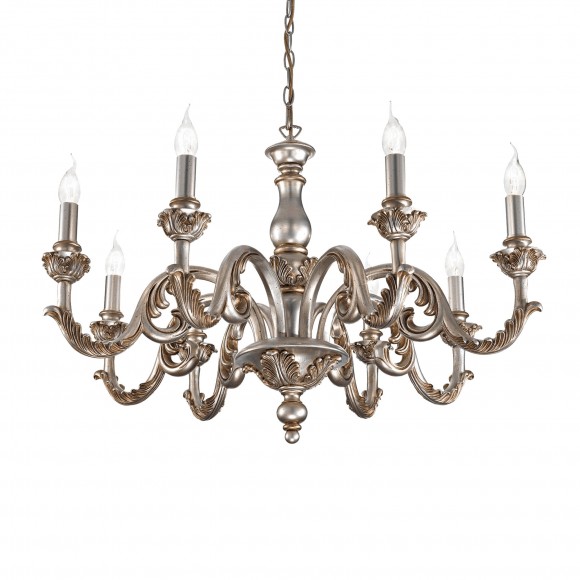 Ideal Lux 075334 Pendelleuchte 8x40W Giglio Argento | E14