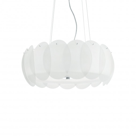 Ideal Lux 090481 Pendelleuchte 8x60W Ovalino Bianco | E27 - weiß