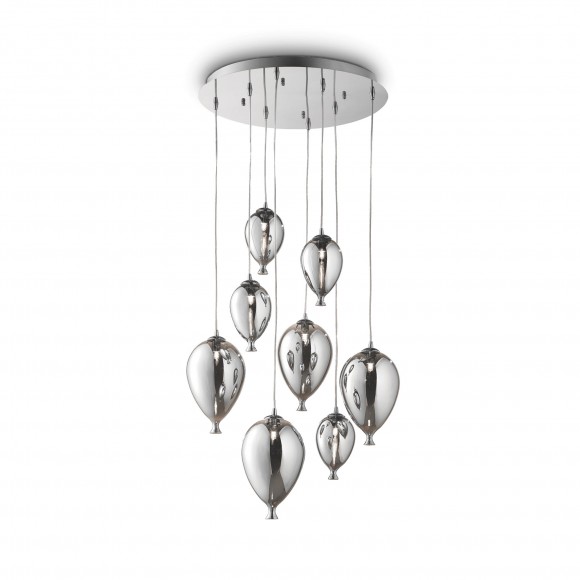 Ideal Lux 100913 Pendelleuchte 8x40W Clown Cromo | G9