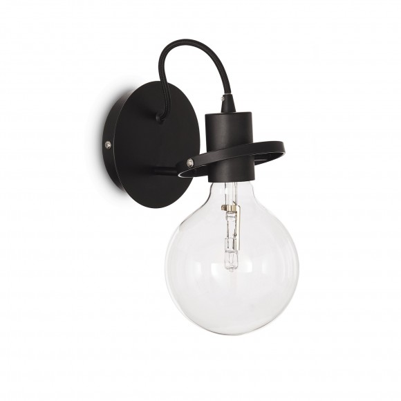 Ideal Lux 119502 Wandleuchte 1x60W Radio Nero | E27 - schwarz