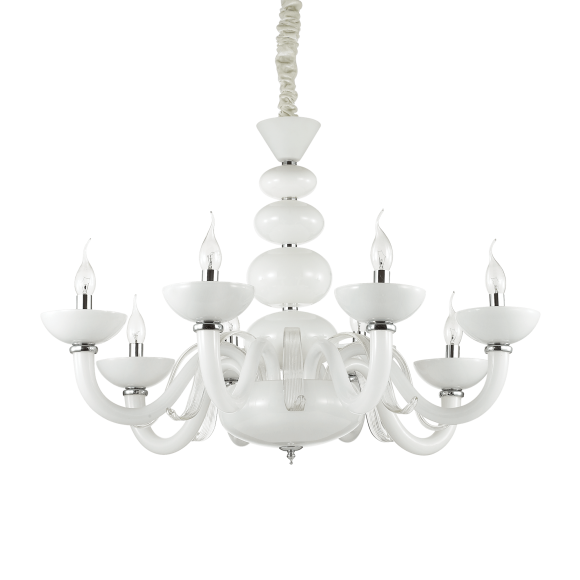 Ideal Lux 132129 Pendelleuchte Praga 6x40W| E14 - weiß