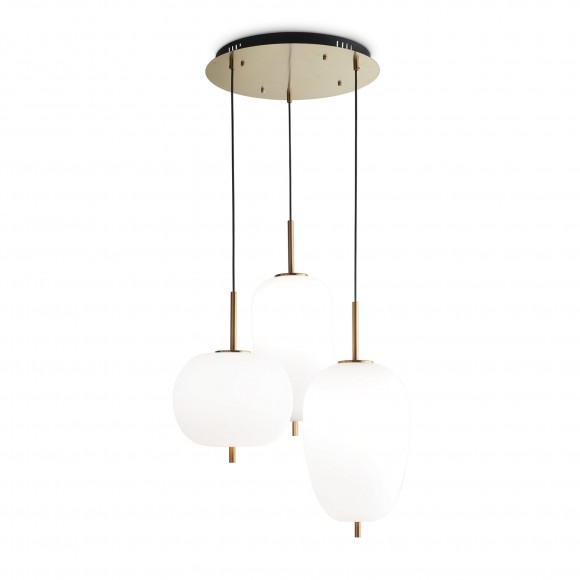 Ideal Lux 224541 LED Hängeleuchte Kronleuchter Umile 50W | 3000K - schwarz und Messing