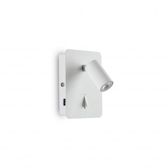Ideal Lux 239637 Wandleuchte mit Schalter Gea 1x3W | 3000K - weiß, flexibler Kopf