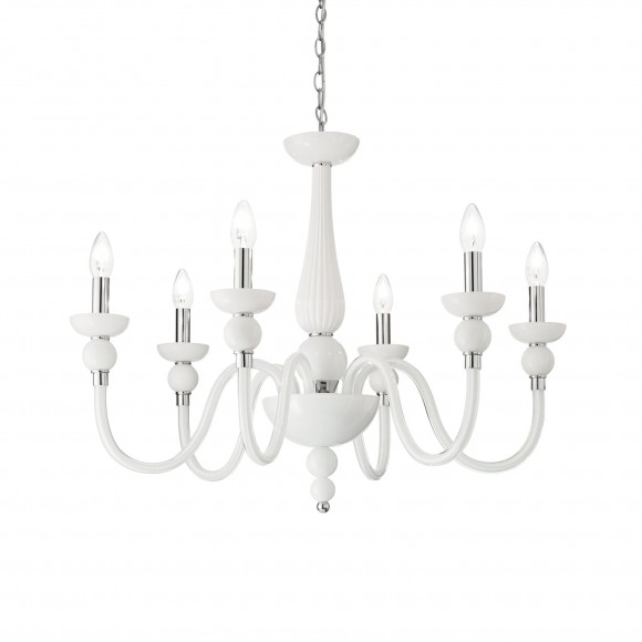 Ideal Lux I007151 Pendelleuchte Doge 6x40W| E14 - weiß